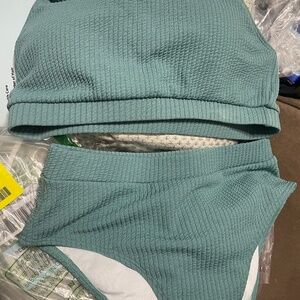Lilosy turquoise high waisted bikini- new